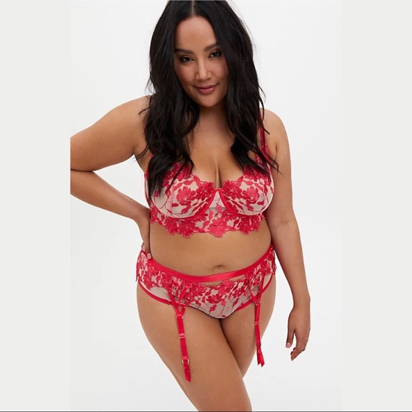 Torrid Raspberry Pink Mesh Garter Belt - Picture 3 of 5